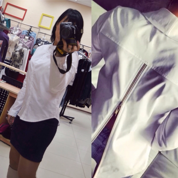 Рубашка классического кроя с молнией по...