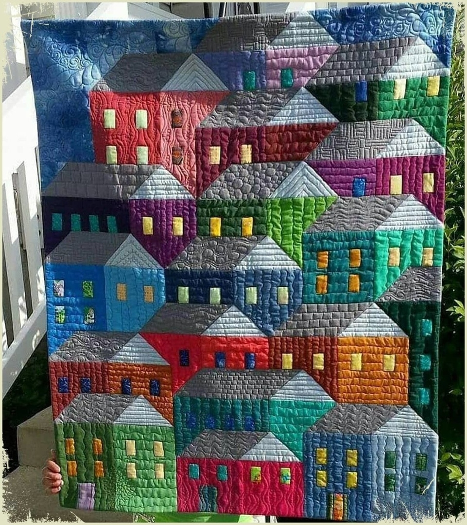 Лоскутное шитье домики