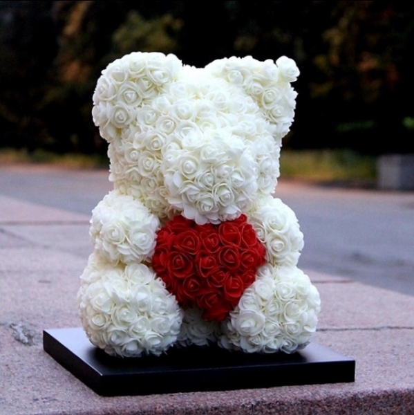 мишки из роз 40 см 1600 рублей, 25 см-...