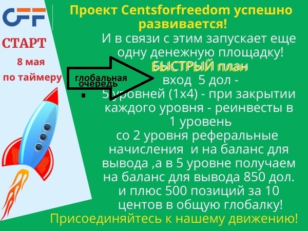 Проект Centsforfreedom успешно...