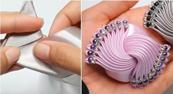 Оригинальная брошь из обычной ленты —...